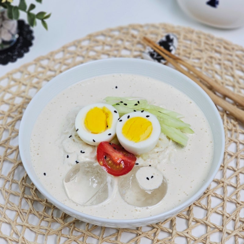 두부 콩국수 만들기 땅콩버터 콩국물 콩물 냉국수 레시피 믹서기만 돌리면 끝
