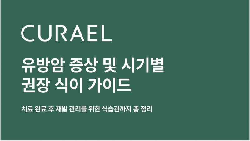 유방암에 좋은 음식 | 유방암 증상 및 시기별 권장 식이 가이드