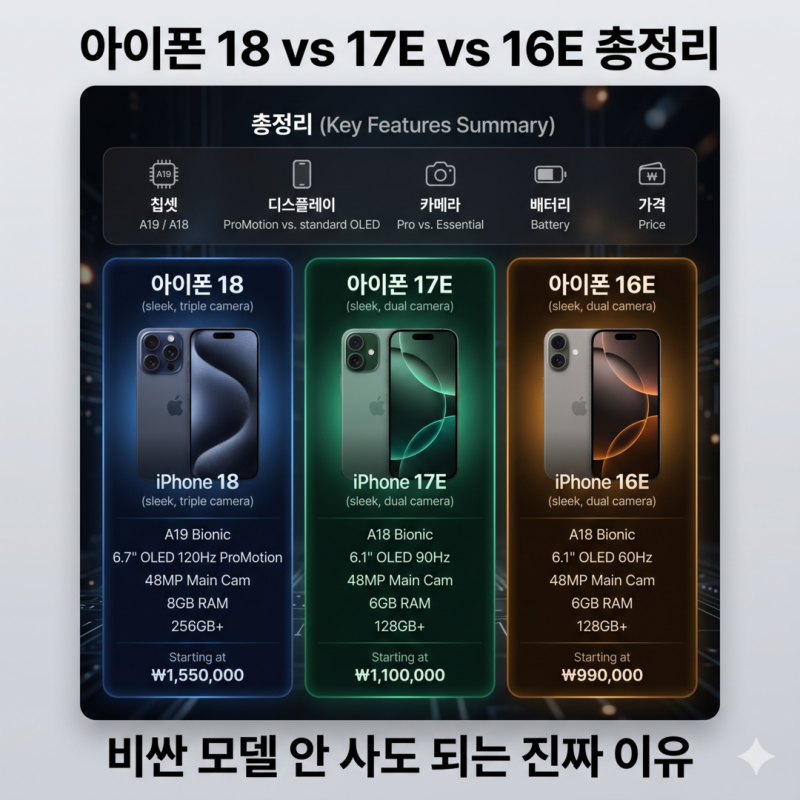 아이폰 18 vs 17E vs 16E 총정리, 비싼 모델 안 사도 되는 진짜 이유