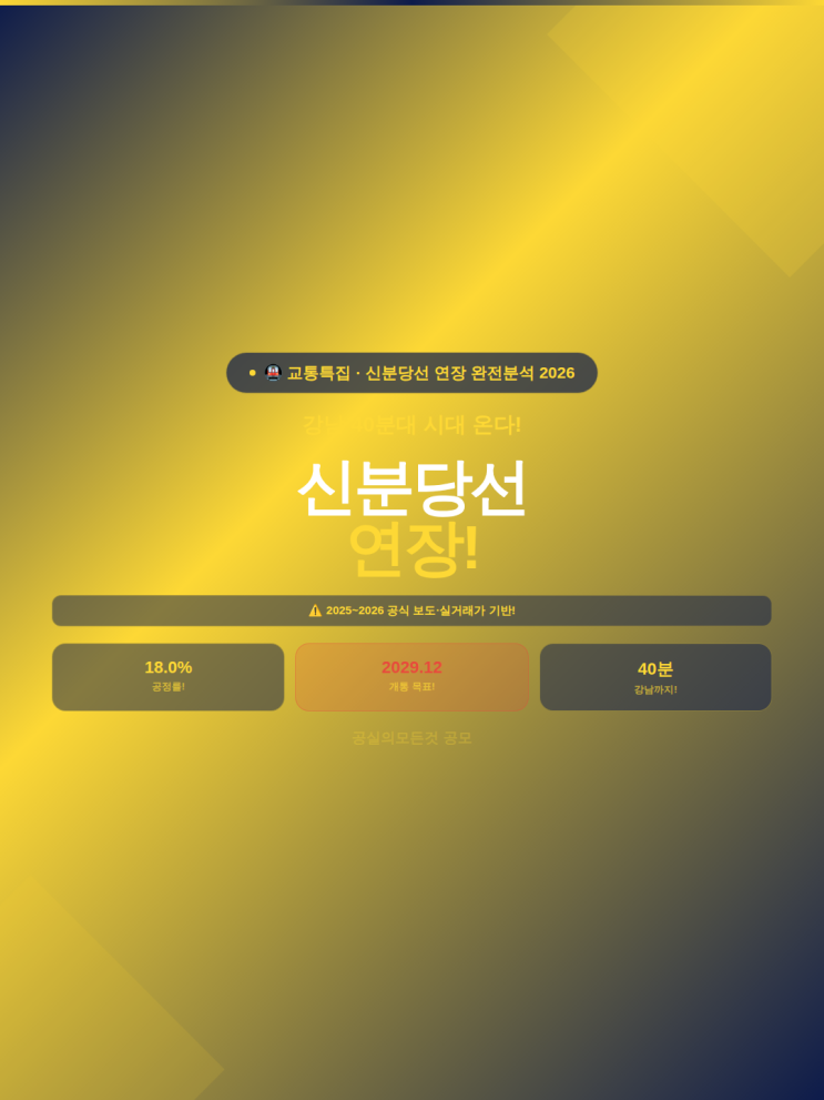 신분당선 연장 완전분석 2026 — 광교 호매실 9.88 공정률 18% 개통 2029 강남 40분 화서역 수혜지 실거래가 총정리