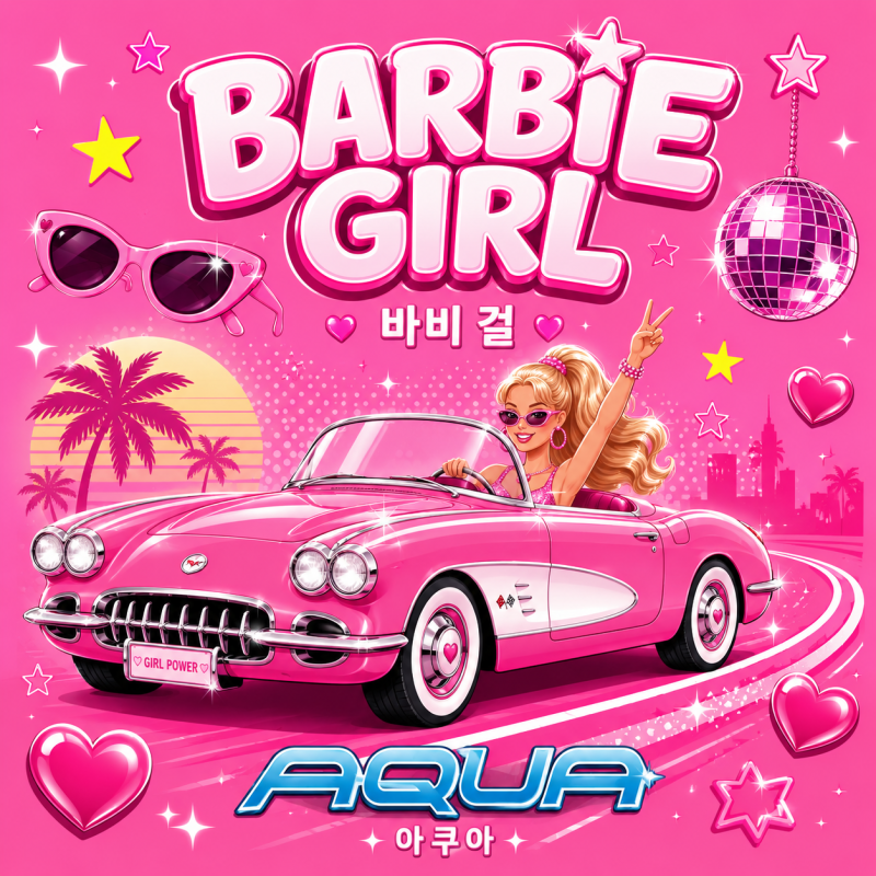 [90년대 팝송] 아쿠아(Aqua) - Barbie Girl(바비 걸) 한글발음 가사·뜻 | 따라부르기
