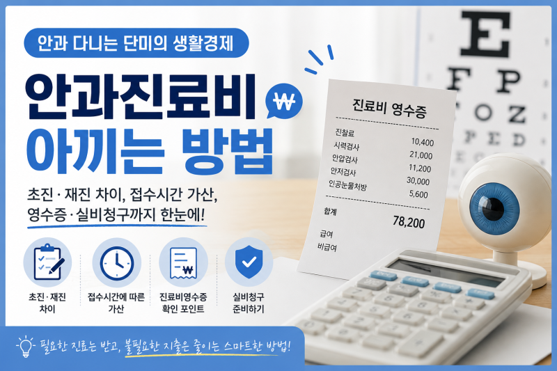 안과진료비 아끼는 법 | 초진 재진 차이와 진료비영수증 확인하기