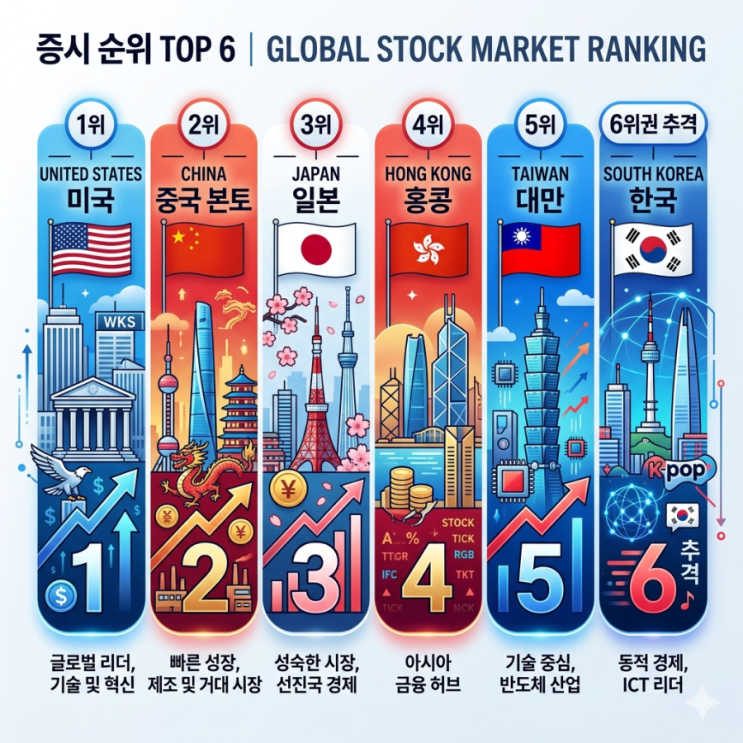  대만 가권 증시 TSMC 덕분에 금융시장 세계 5위 한국은?