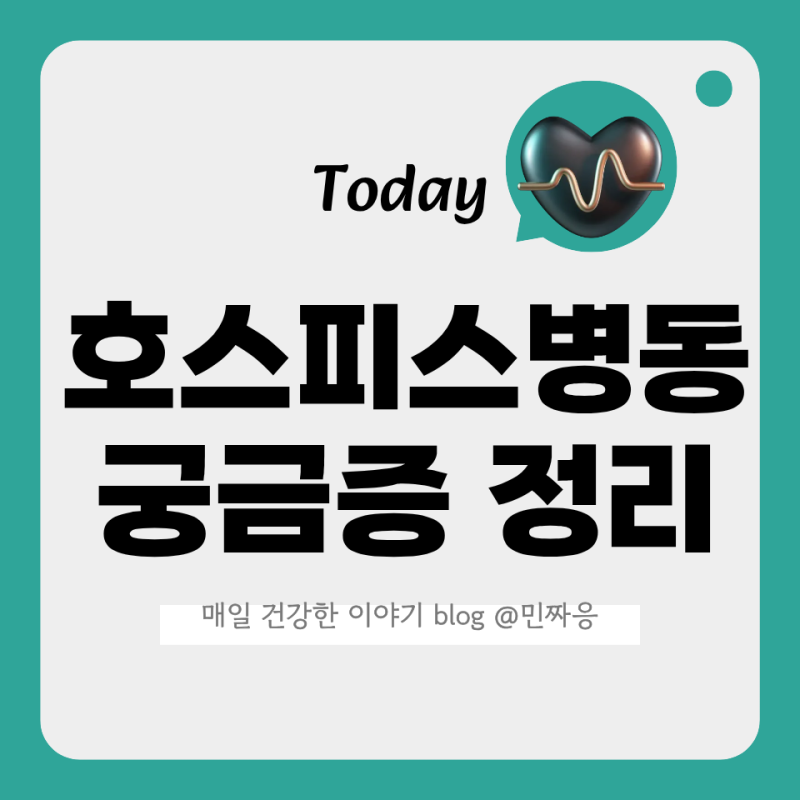 호스피스병동 입원 비용부터 가족 면회까지 정보 정리