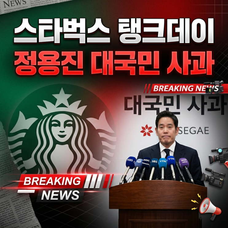  스타벅스 탱크데이 현재 상황, 정용진 대국민 사과까지 한방 정리