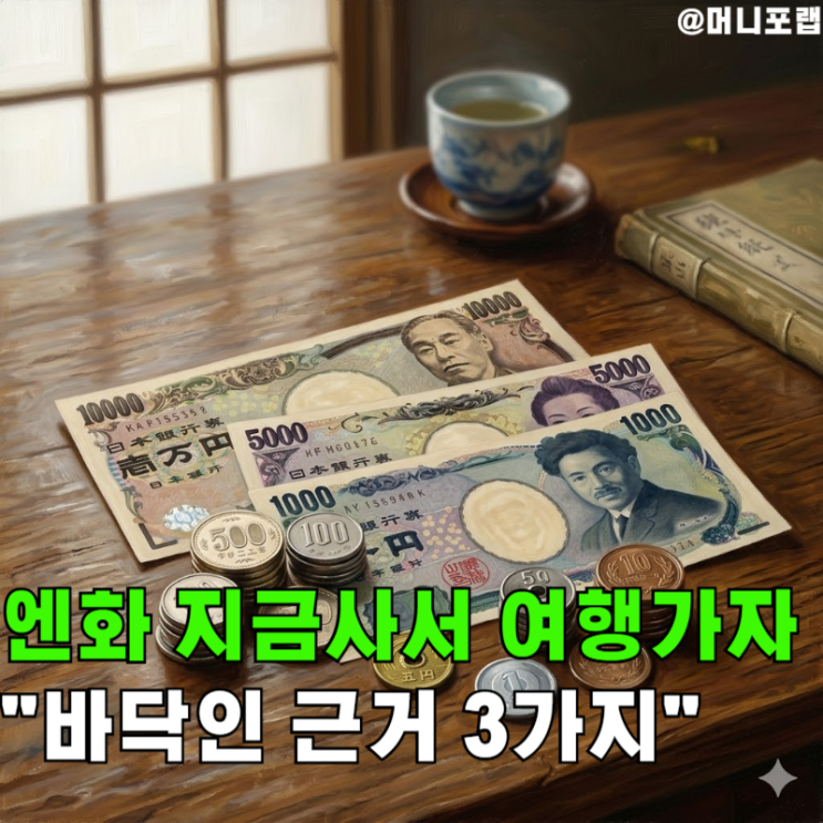  엔화 지금 사서 여행가자, "일본 환율 바닥 근거 3가지"