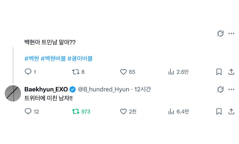 26/5/26 백현 트위터 ❤️ : 트위터에 미친 남자 (+백현 버블)