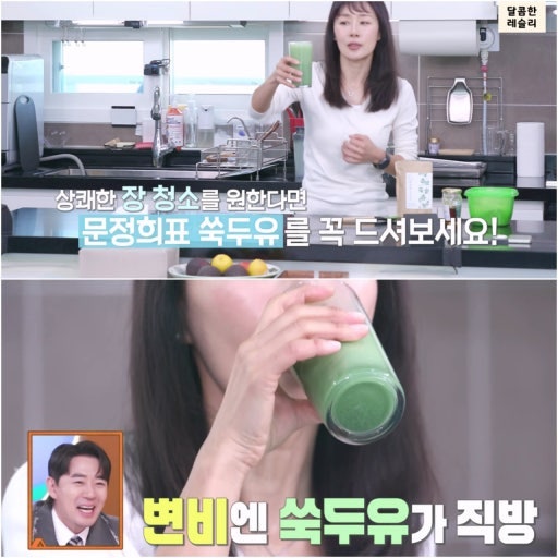 편스토랑 문정희 쑥두유 만들어먹기 한달차 후기/변비탈출템