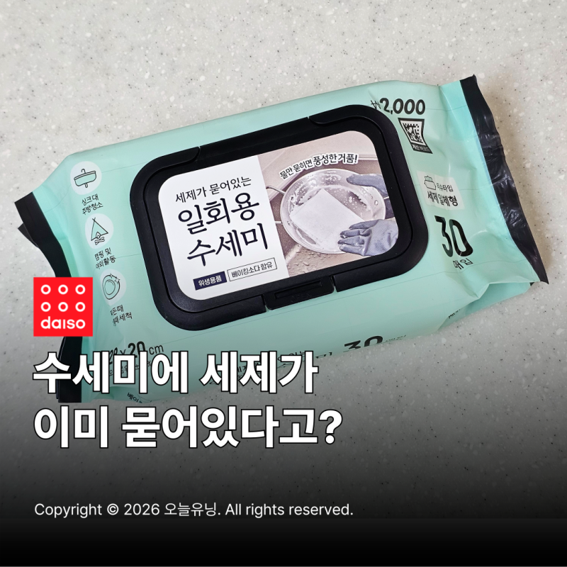 다이소 일회용 베이킹소다 수세미 하나로 청소 끝 후기 추천템
