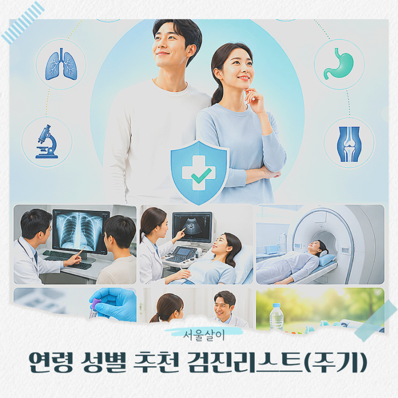 건강검진 추천항목 30대·40대·50대 연령별 성별 검진 추천리스트 및 필수 주기