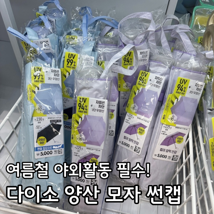 다이소 초경량 양산부터 햇빛모자 썬캡, 여름철 야외활동 할 때 꼭....