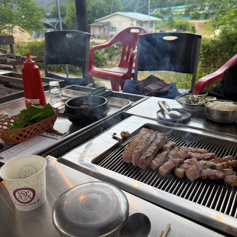 대전 애견동반 가능한 야장 맛집 백제식당 야외바베큐 후기