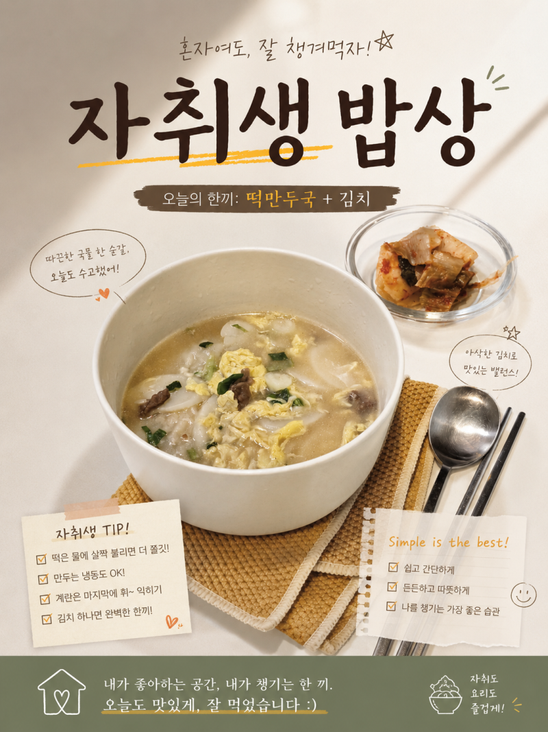 [레시피] 연습실 사장의 요리 도전기 첫번째 (소고기 떡만두국)