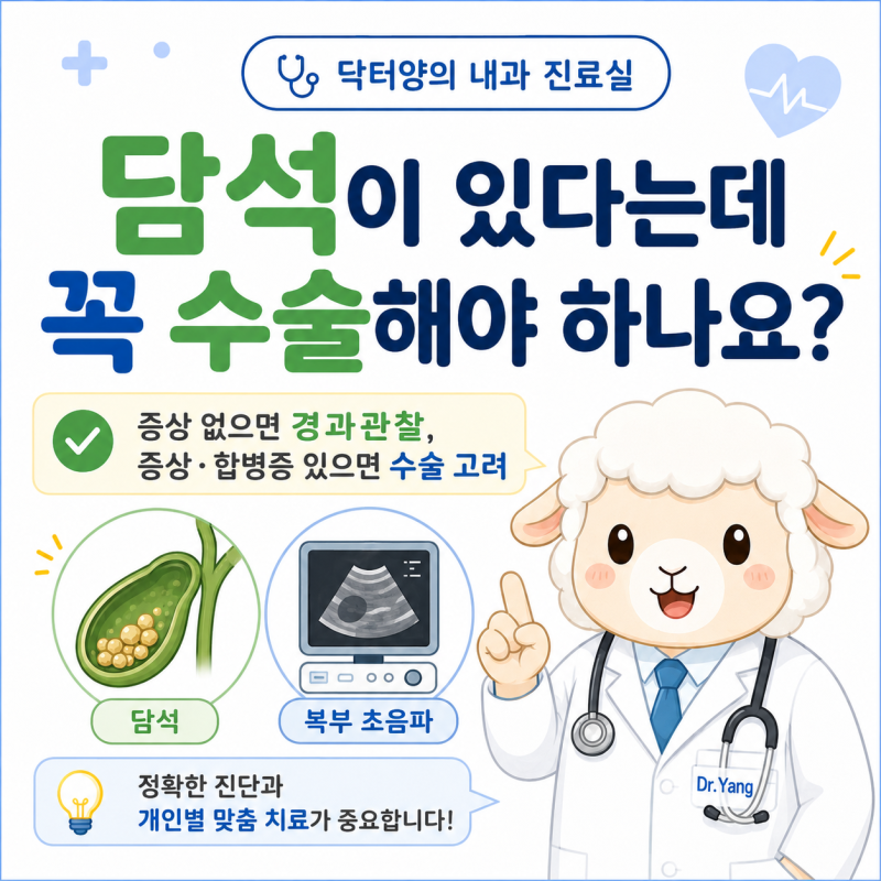담석이 있다는데 꼭 수술해야 하나요?