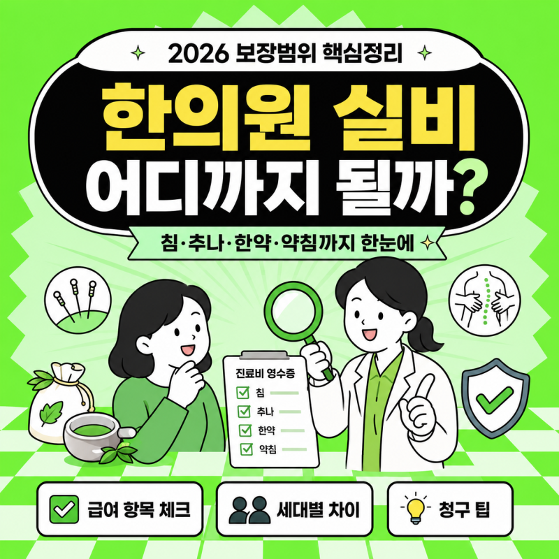 한의원 실비 보장범위 완벽 정리 | 침·추나·한약 어디까지 될까?
