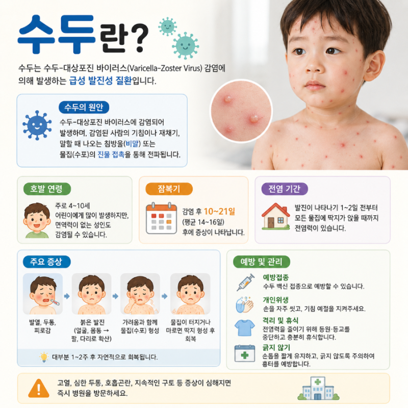 수두 처음엔 감기처럼 시작된다? 초기증상,전염기간 완벽정리