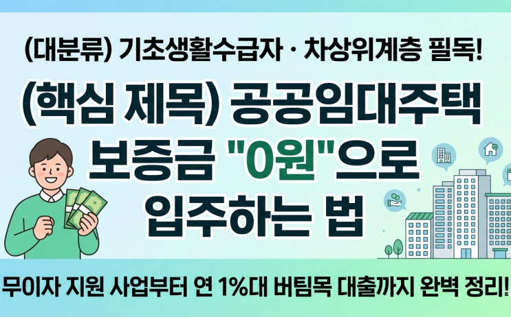  [공공임대주택] 돈 없어도 영구·국민임대 입주 가능! 취약계층 임대보증금 지원 제도 3가지