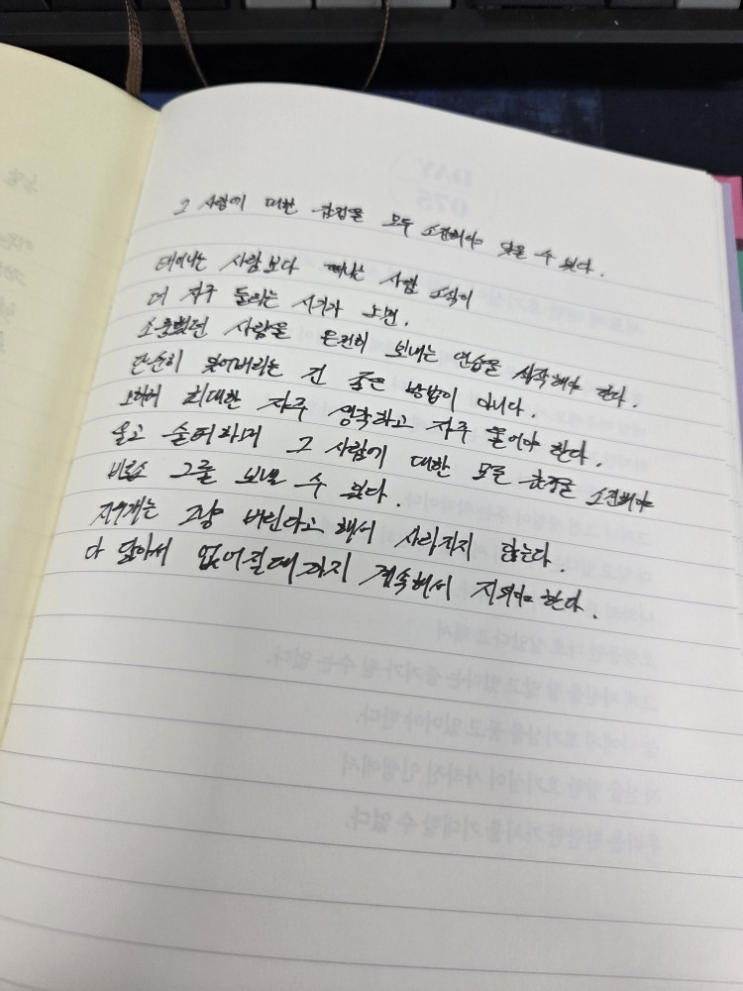  [100일 필사노트] 그 사람에 대한 감정을 모두 소진해야 잊을 수 있다.