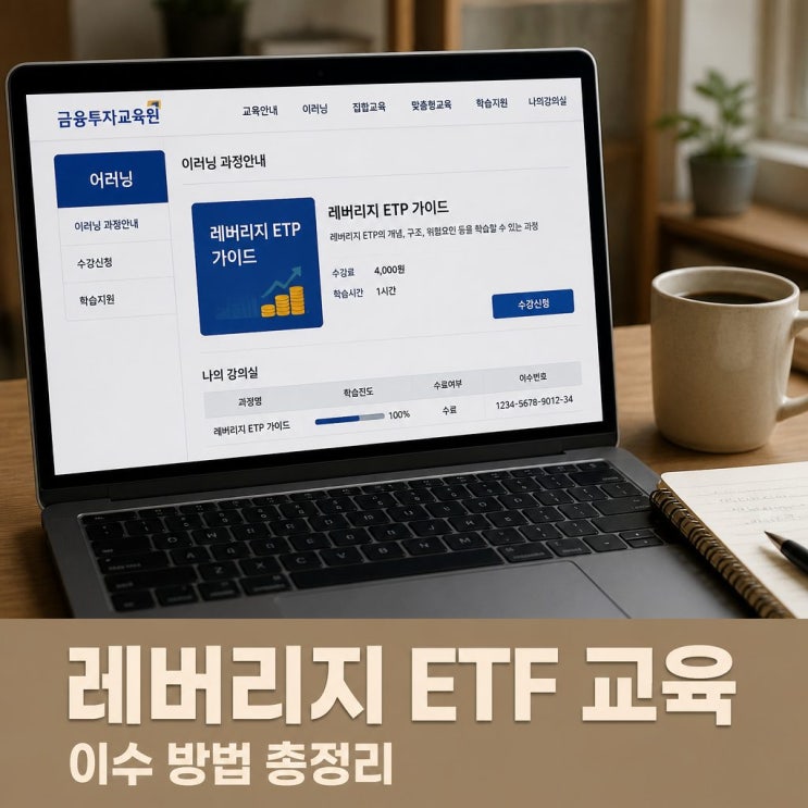  금융투자교육원 레버리지 ETF 교육 이수 방법