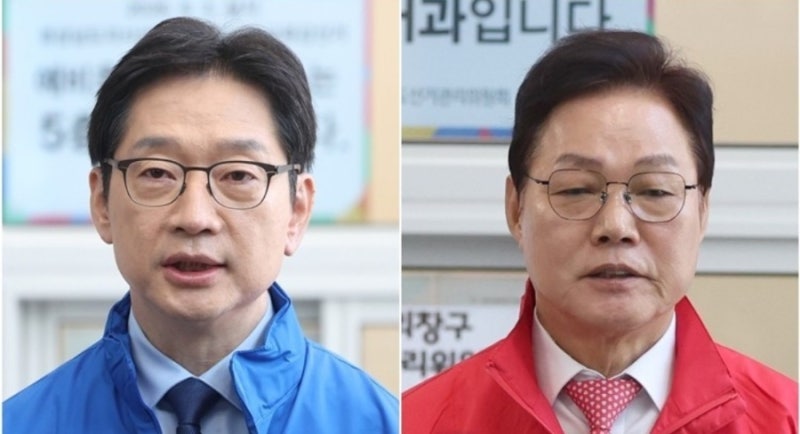 김경수.박완수 초접전...변수 진보 단일화에 경남지사 판세 흔들리나