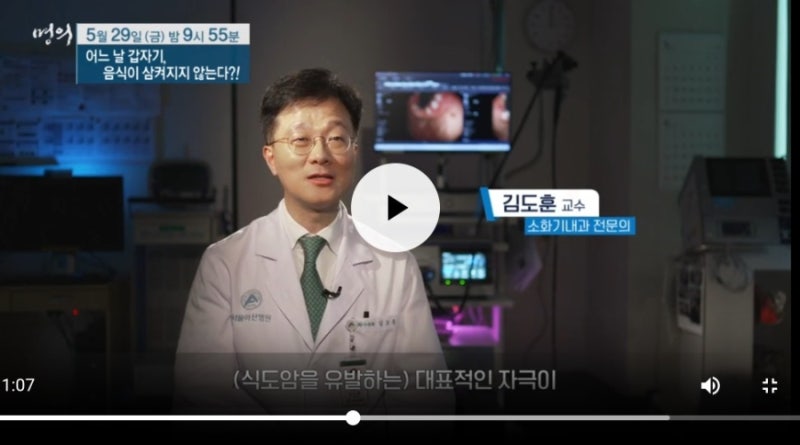 소화기내과 명의 김도훈 교수 역류성 식도염 식도이완불능증