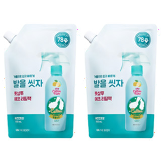  온더바디 코튼풋 발 씻자 풋샴푸 레몬민트향 리필팩 - 부드럽고 산뜻한 발케어