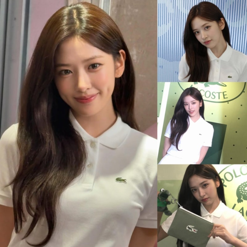 아이브 안유진 라코스테 반팔폴로셔츠 가격 컬러 여름 스포츠의류