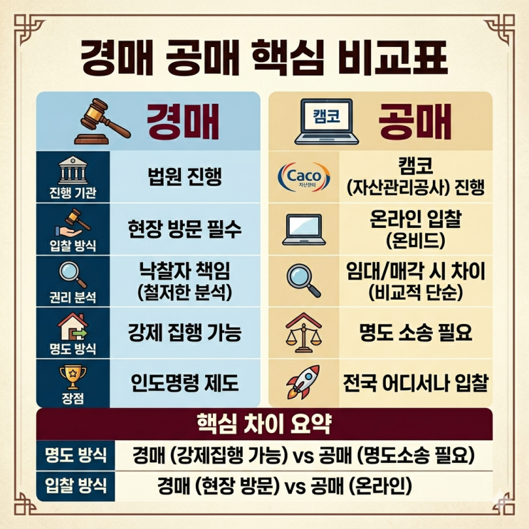  부동산 경매와 공매의 차이점: 나에게 맞는 소액 투자 로직 찾기