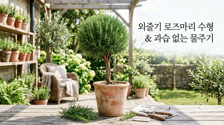 로즈마리 키우기 물주기 및 가지치기 외목대 수형