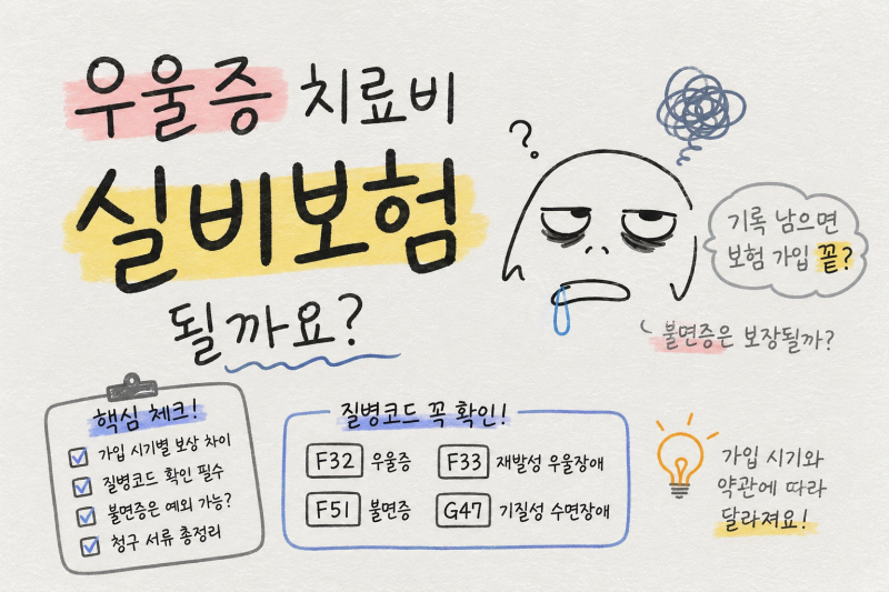 우울증 치료비 실비 청구 가능할까? 가입 시기별 핵심 정리!