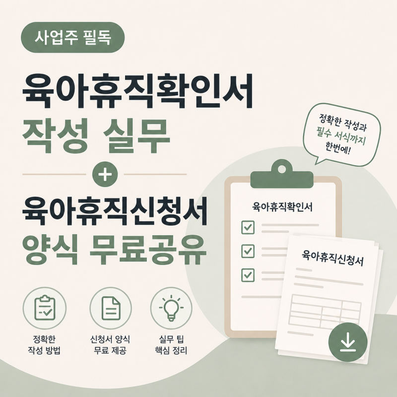 육아휴직확인서 작성 등록 실무 + 육아휴직신청서 양식 무료공유
