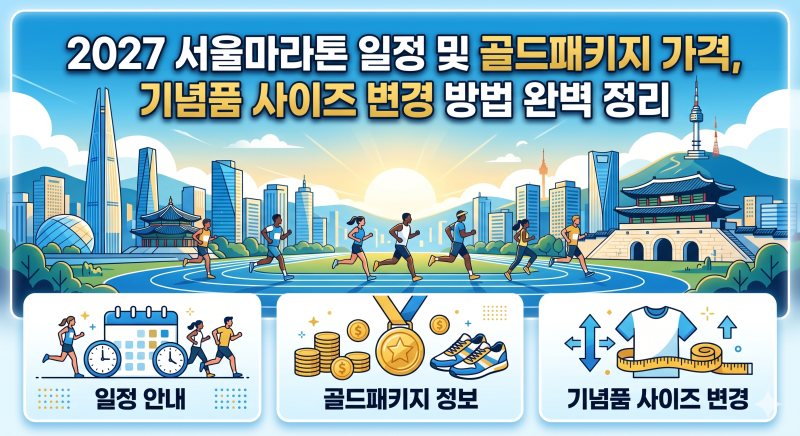 2027 서울마라톤 일정 및 골드패키지 가격, 기념품 사이즈 변경 방법 완벽 정리