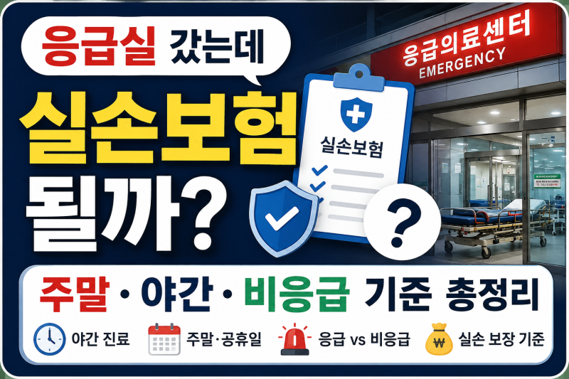 [보험] 응급실 갔는데 실손보험 될까? 주말·야간 기준 총정리