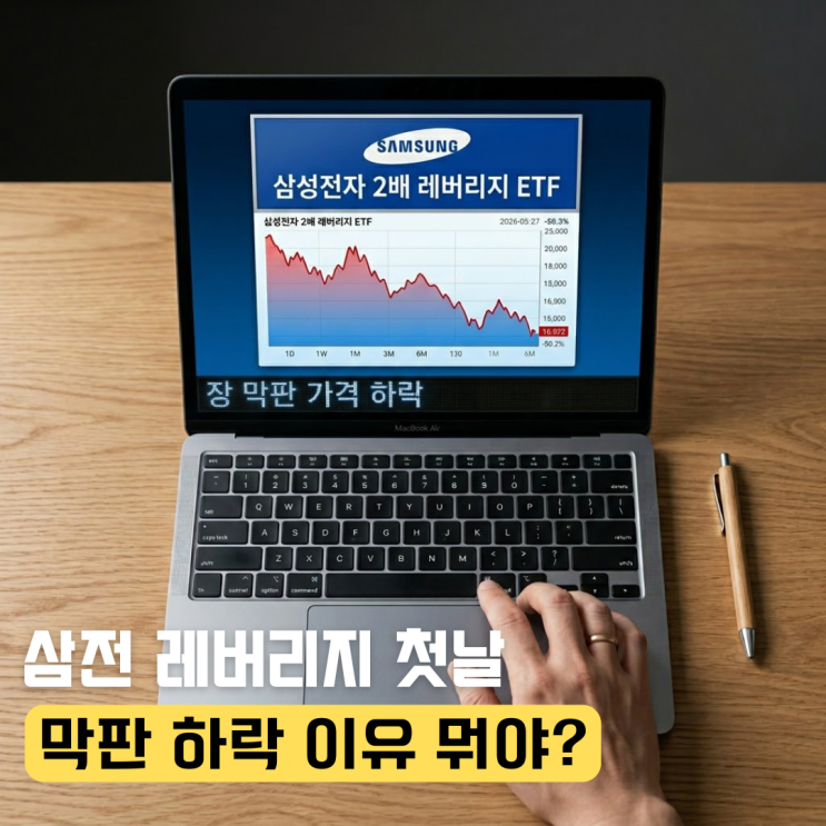 삼성전자 레버리지 etf 상장 첫날 막판 하락, <b>초과이윤</b> 때문?