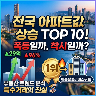  [부동산 트렌드] 전국 아파트값 상승 TOP 10! 1위는 29억 폭등? 