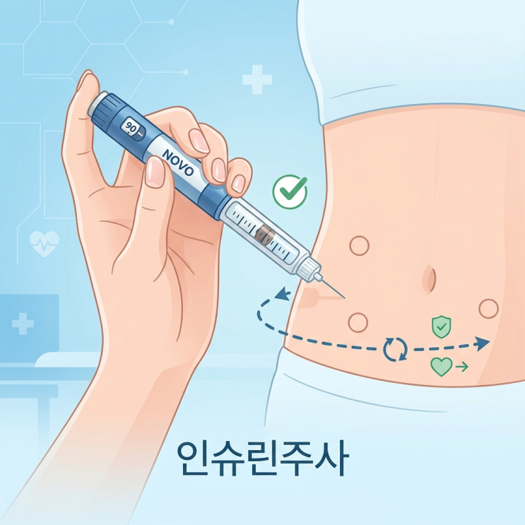  인슐린주사기 사용법 5단계와 주사 부위 로테이션 완벽 정리