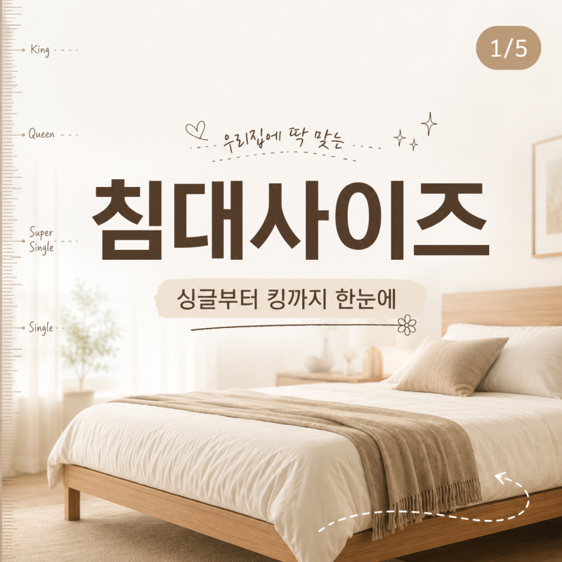 침대사이즈 총정리, 싱글부터 라지킹까지 한눈에