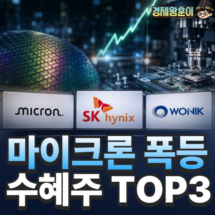  마이크론 주가 전망 19% 급등 국내 수혜주 TOP3