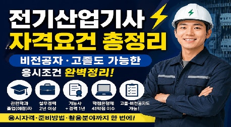 질문전기산업기사 자격요건 총정리비전공자·고졸도 가능한 응시조건 완벽정리