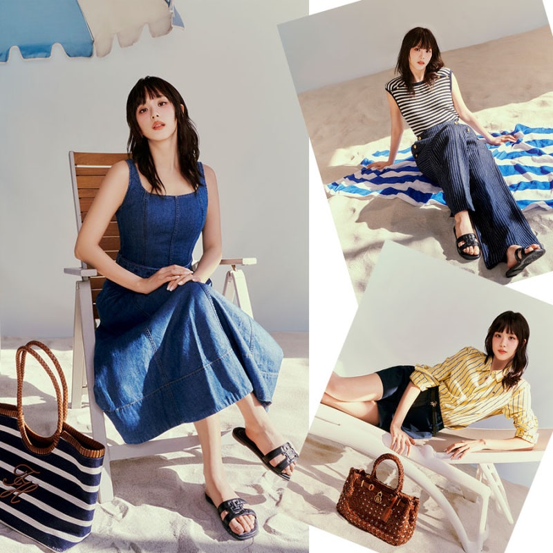 블랙핑크 지수 여름 데님 원피스 스트라이프 셔츠 스타일링 타미 힐피거 Tommy Hilfiger SU26