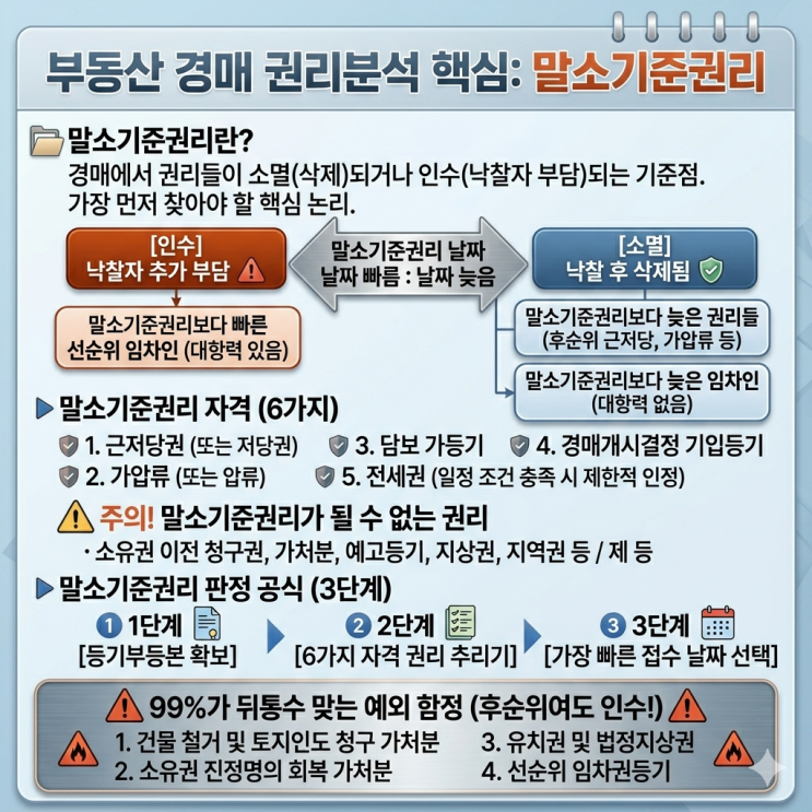  부동산 경매 권리분석 잔금 포기 사태 막는 말소기준권리 판정 공식 | Aution Study