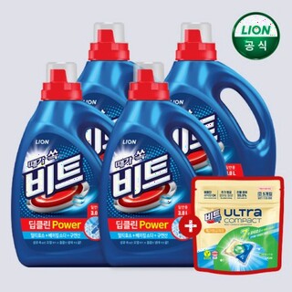  비트 딥클린 파워세탁 액체세제 3L 4개+캡슐 5입 - 묵은 때까지 완벼