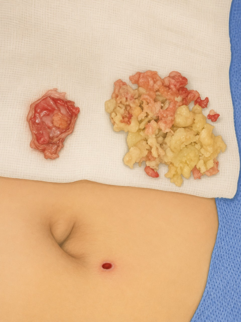 용인피지낭종 복부 배꼽 옆 2.5cm 피지낭종 3mm로 제거하는 과정
