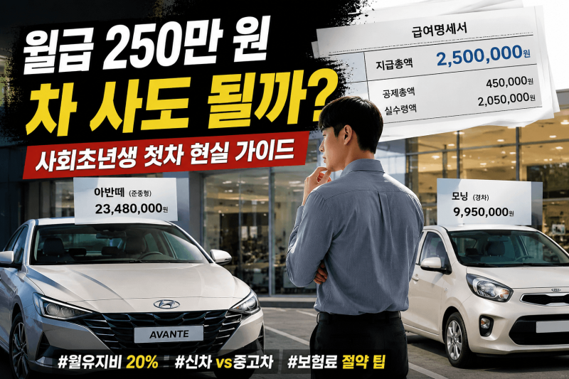 월급 250만원 사회초년생, 첫차 구매의 현실적인 기준