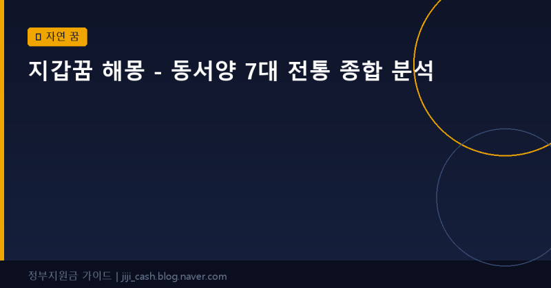 지갑꿈 해몽 - 동서양 7대 전통 종합 분석