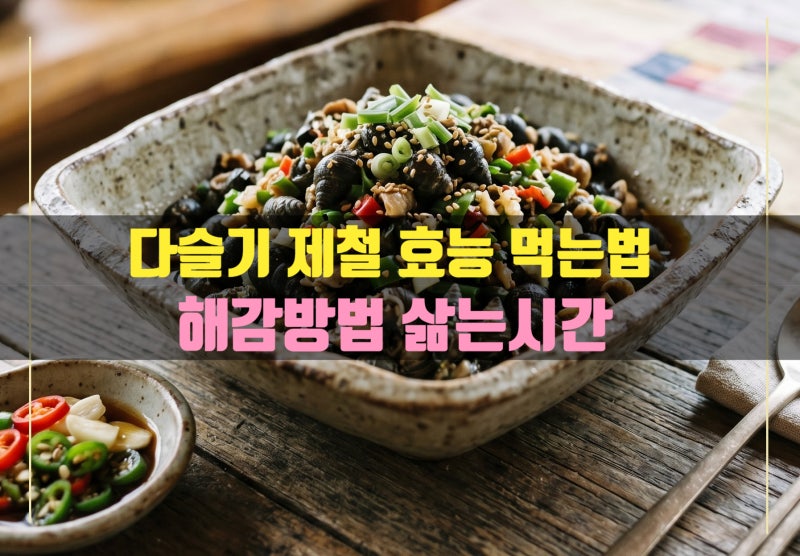 다슬기 제철 효능 부작용 손질 먹는방법 해감 삶는시간 방법 요리법 간에도 좋을까?