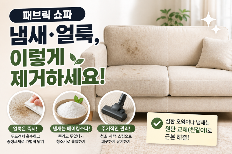 패브릭 쇼파 냄새·얼룩, 이렇게 제거하세요