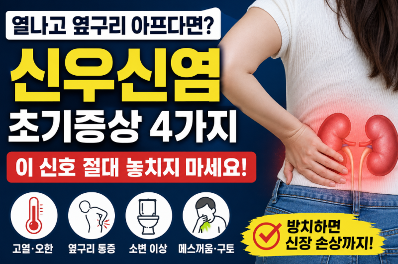 신우신염 초기증상 4가지 꼭 확인하세요! 열나고 옆구리 아프다면 위험 신호일 수 있습니다!