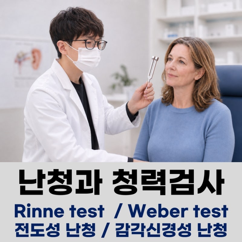 청력검사(린네검사 웨버검사)와 전음성 난청, 감각신경성 난청 비교 원인