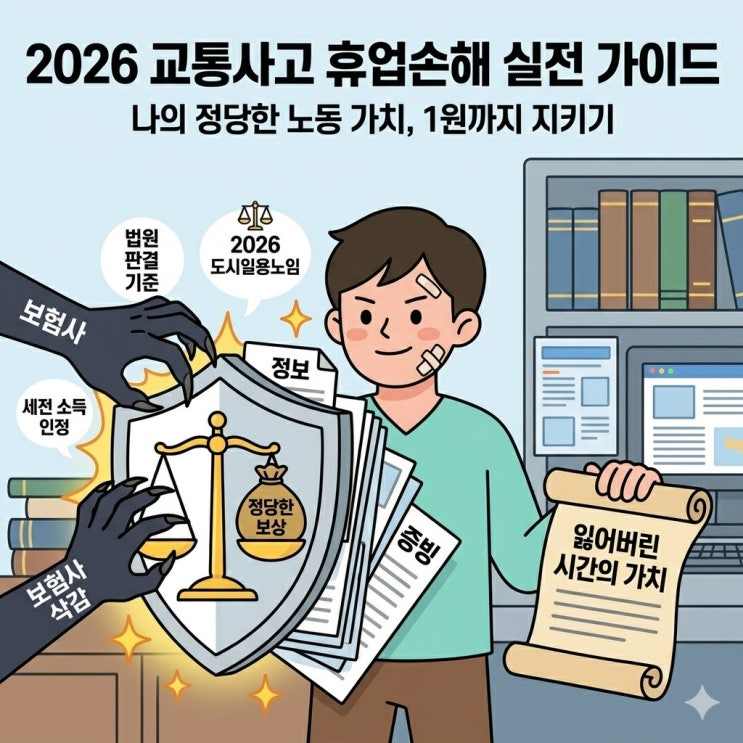  교통사고 휴업손해 계산법 완벽 가이드: 보험사에 당하지 않는 합의금 방어 전략